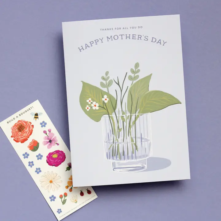 Mother's Day Bouquet Sticker Scene Card - Heart of the Home Inc