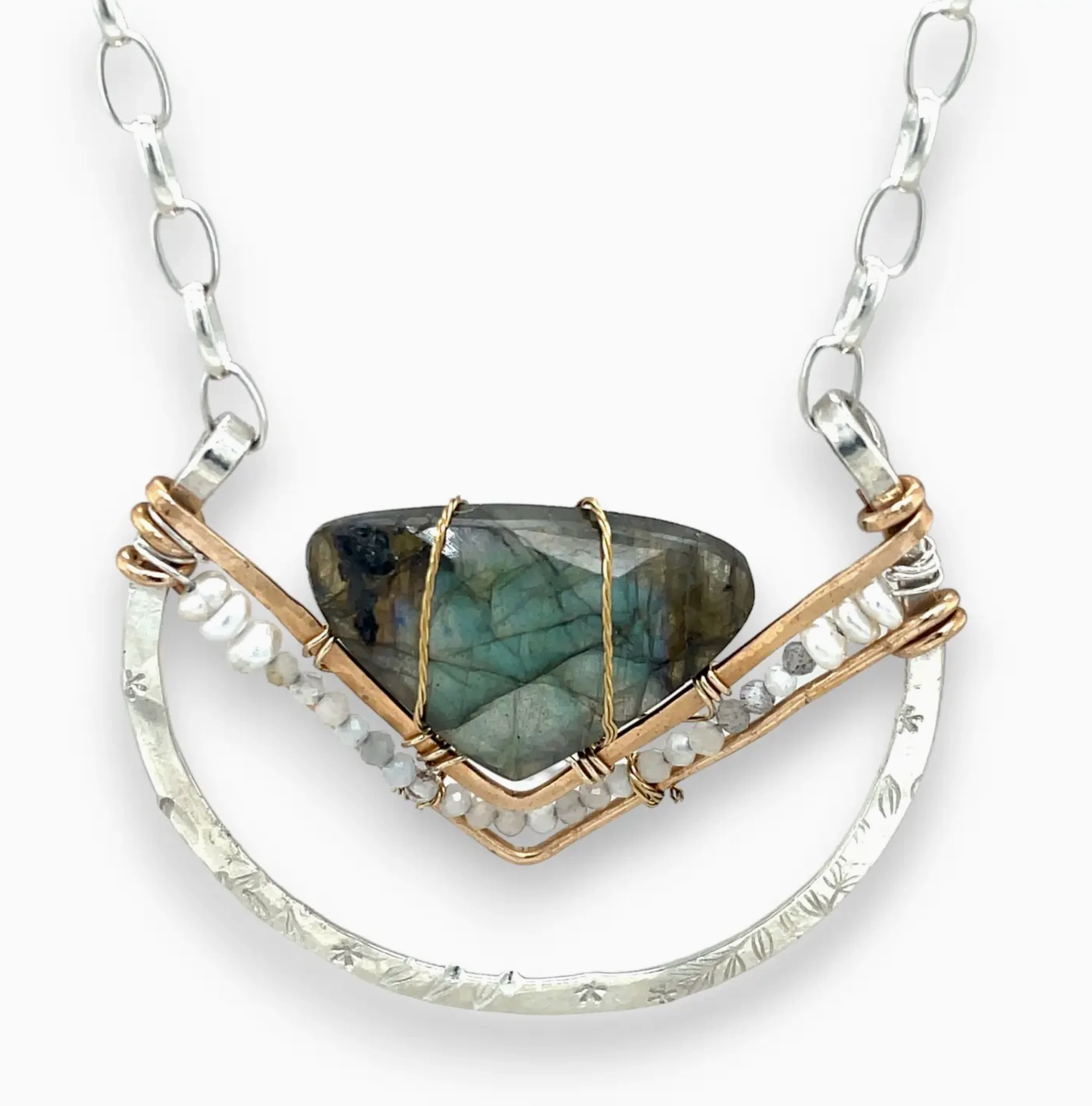 Bowl of Labradorite Necklace - Heart of the Home Inc