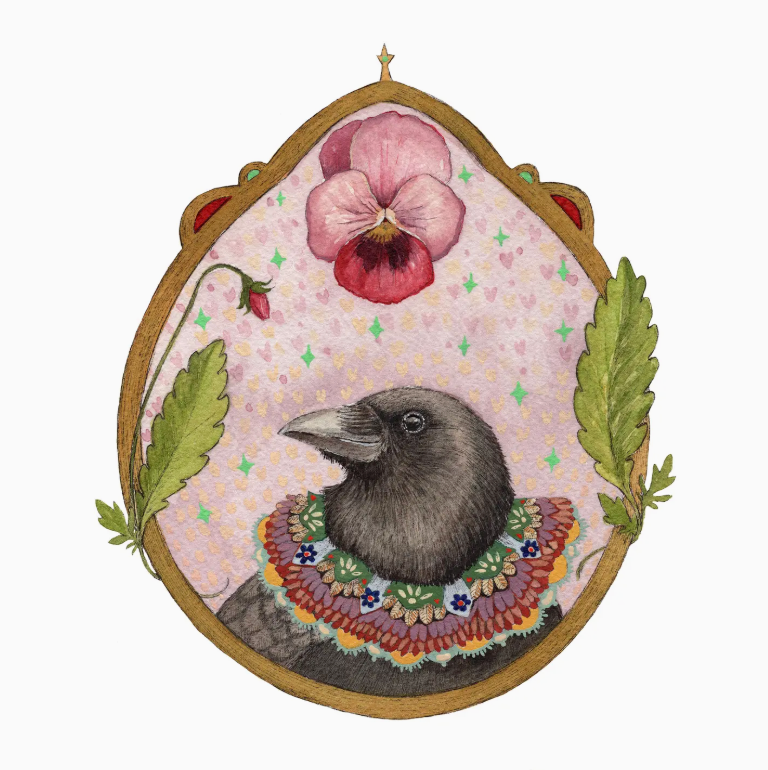 Crow of Pansies Card - Heart of the Home Inc