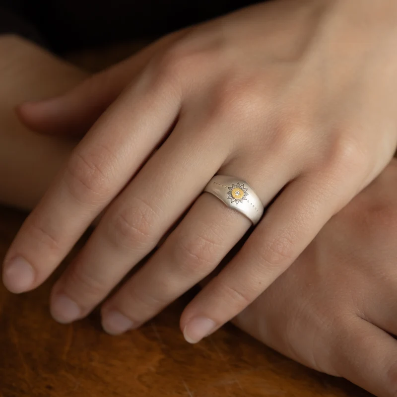 Soleil Silver & Gold Band