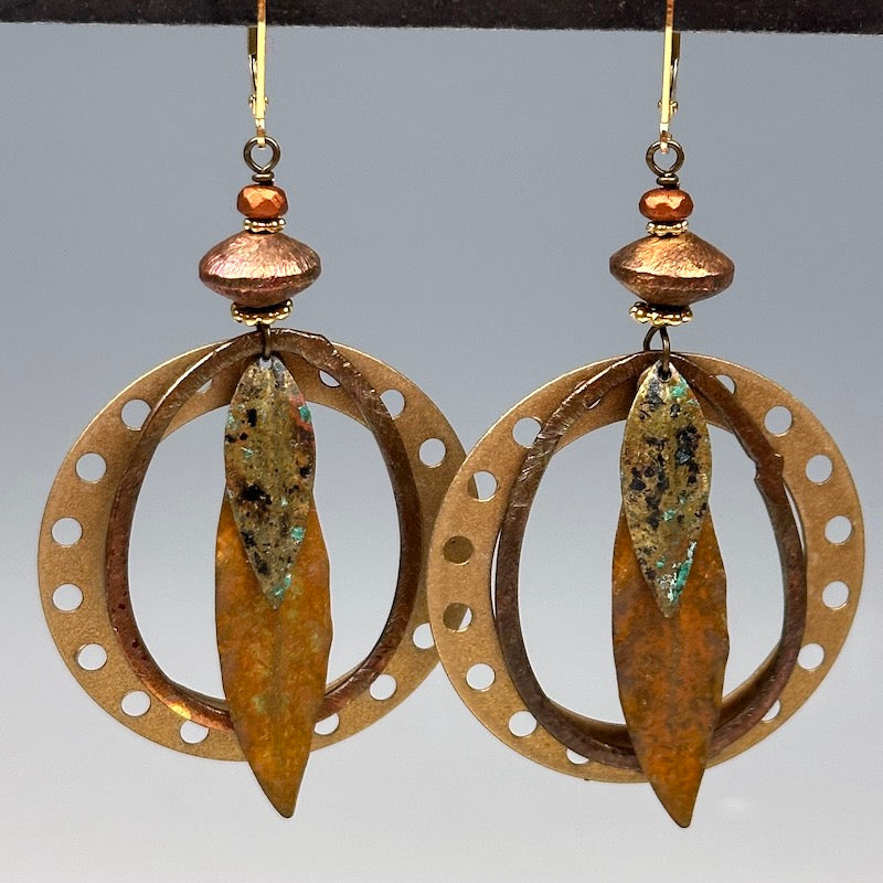 Leafy Hoop Earrings - Heart of the Home Inc