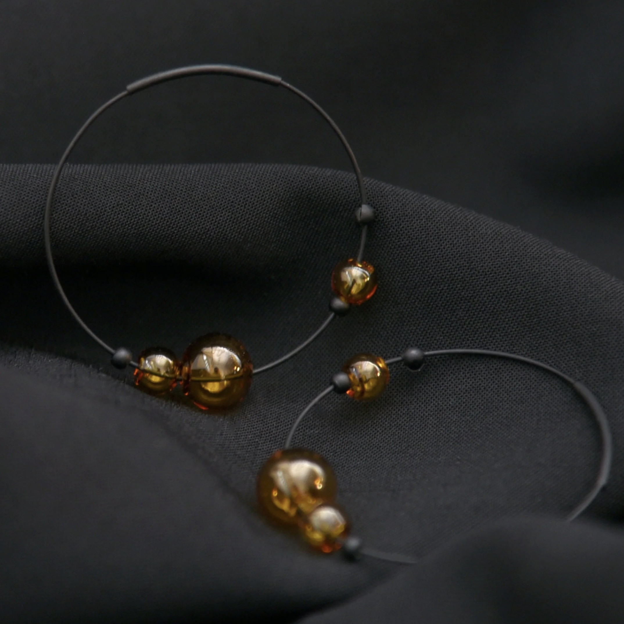 Amber Eclipse Hoop Earrings - Heart of the Home LV