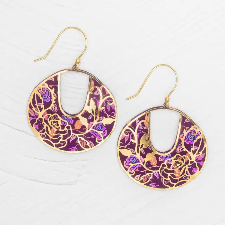 Climbing Rose Earrings - Heart of the Home Inc