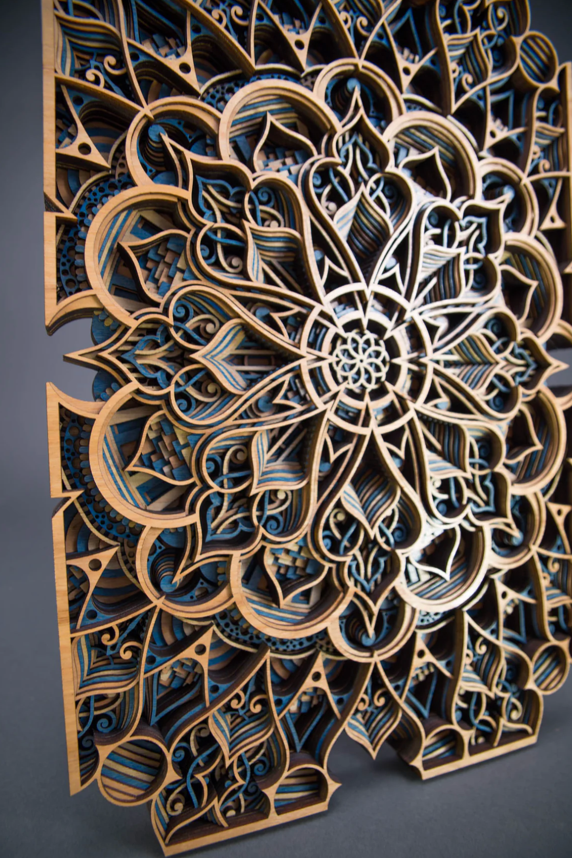 Ansari Wall Art in Blue and Natural - Heart of the Home Inc