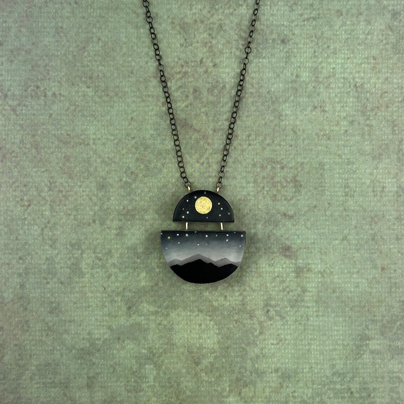 Full Gold Moon Necklace - Heart of the Home Inc