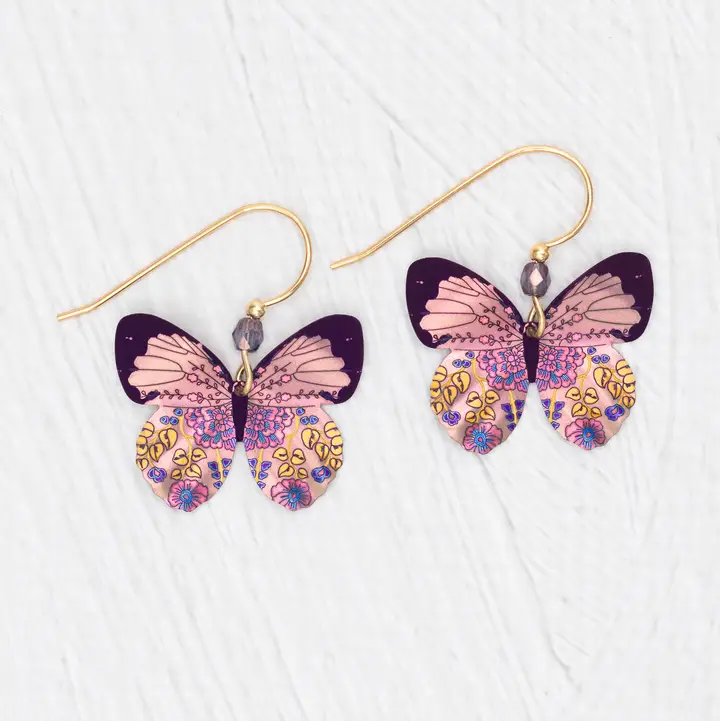 Mariposa Butterfly Earrings in Living Coral