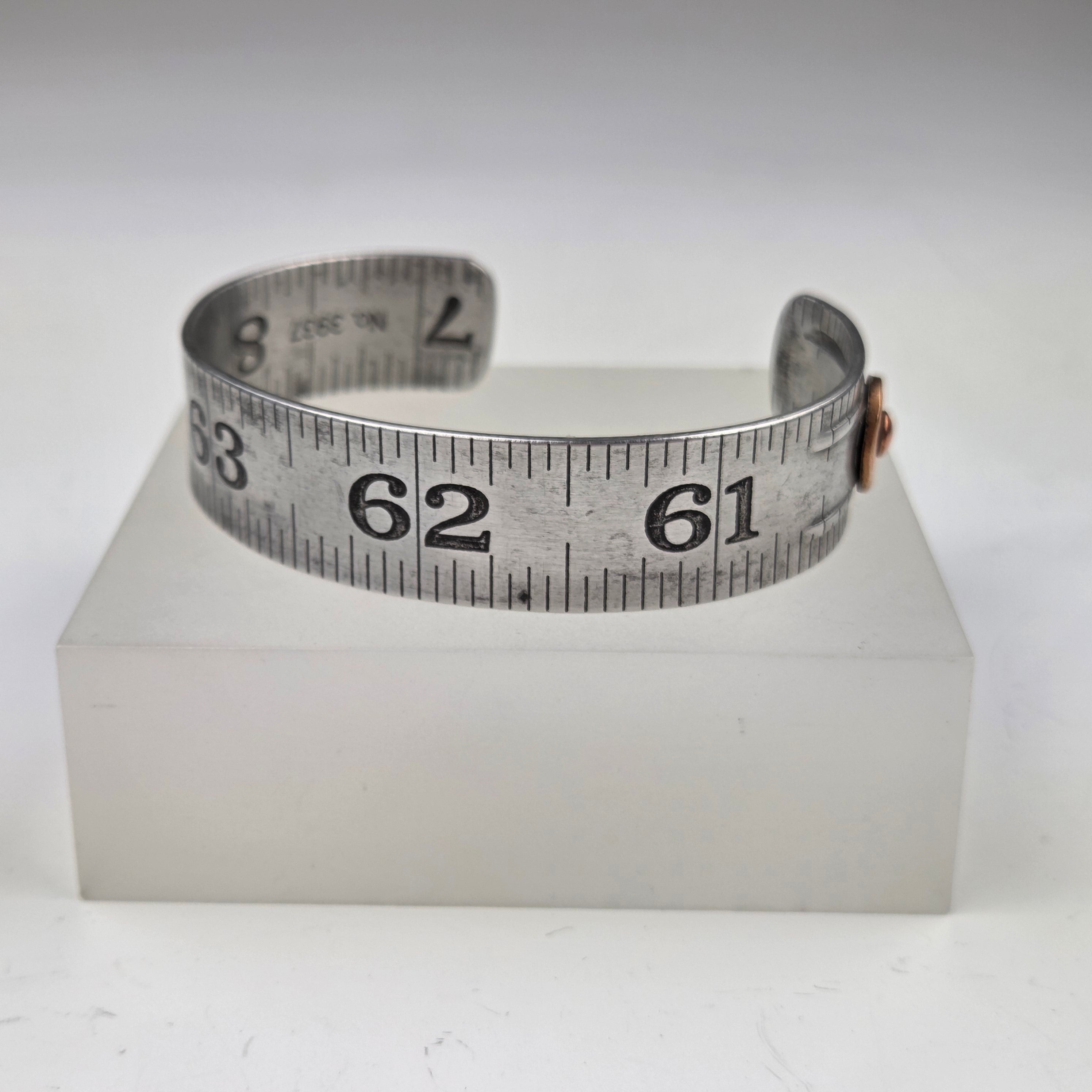 Reclaimed Ruler Cuff Bracelet - 61 to 65 - Heart of the Home Inc