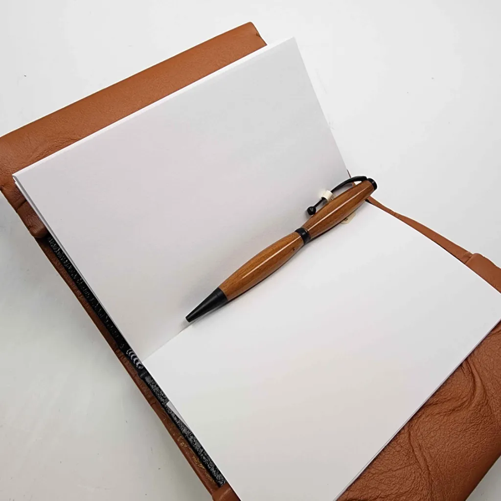 Small Tan Leather Journal Cover with Eye