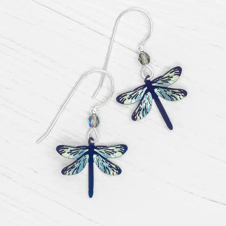 Dragonfly Dreams Earrings in Indigo - Heart of the Home Inc