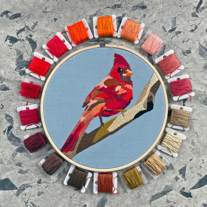 Cardinal Embroidery & Beadwork Kit