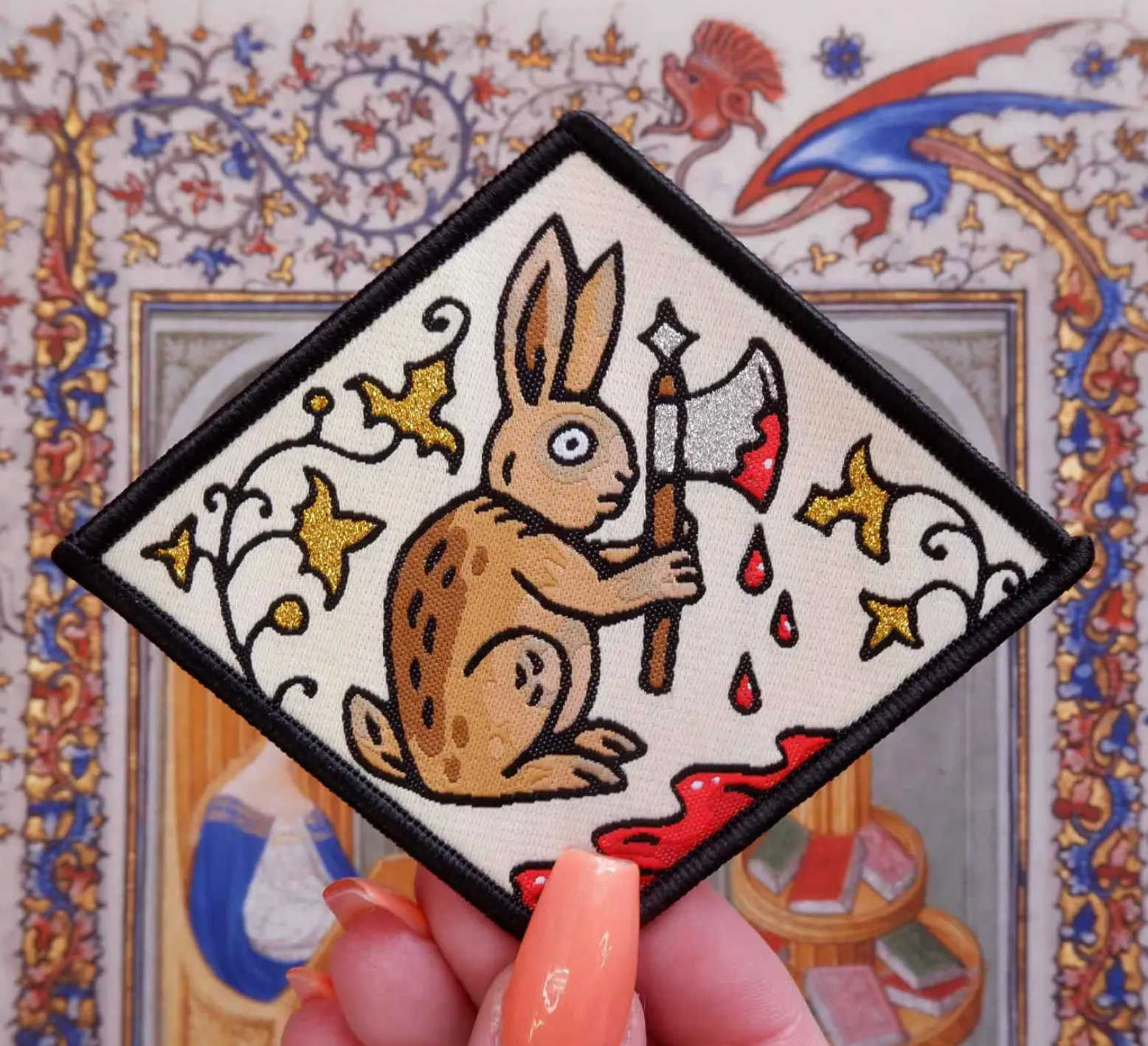 Murder Rabbit Woven Patch - Heart of the Home Inc
