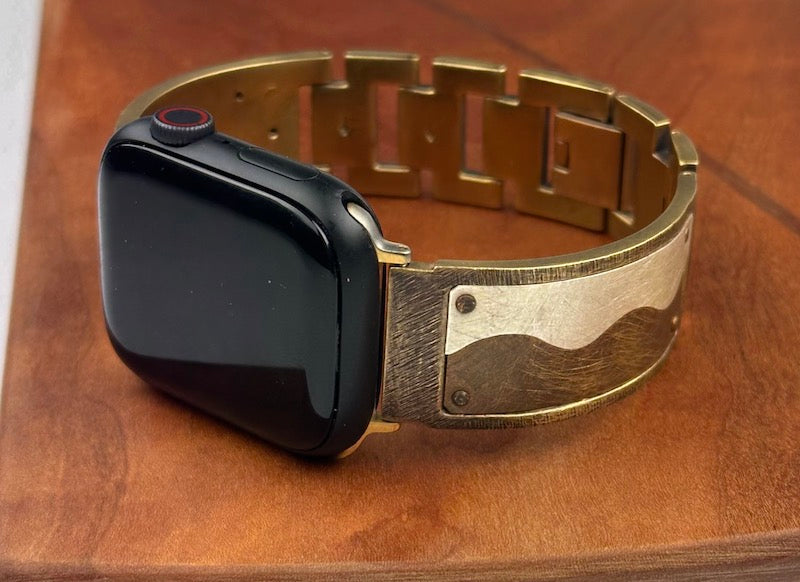 "Galatea" Silver & Brass Apple Watch Band
