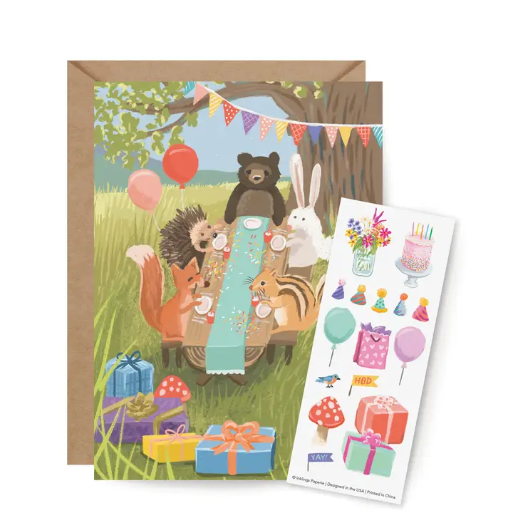 Woodland Party Sticker Scene Card - Heart of the Home Inc