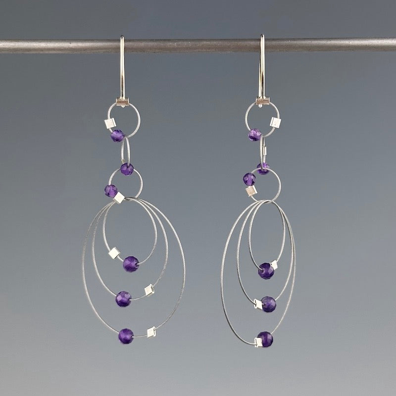 Amethyst Exclamation Earrings