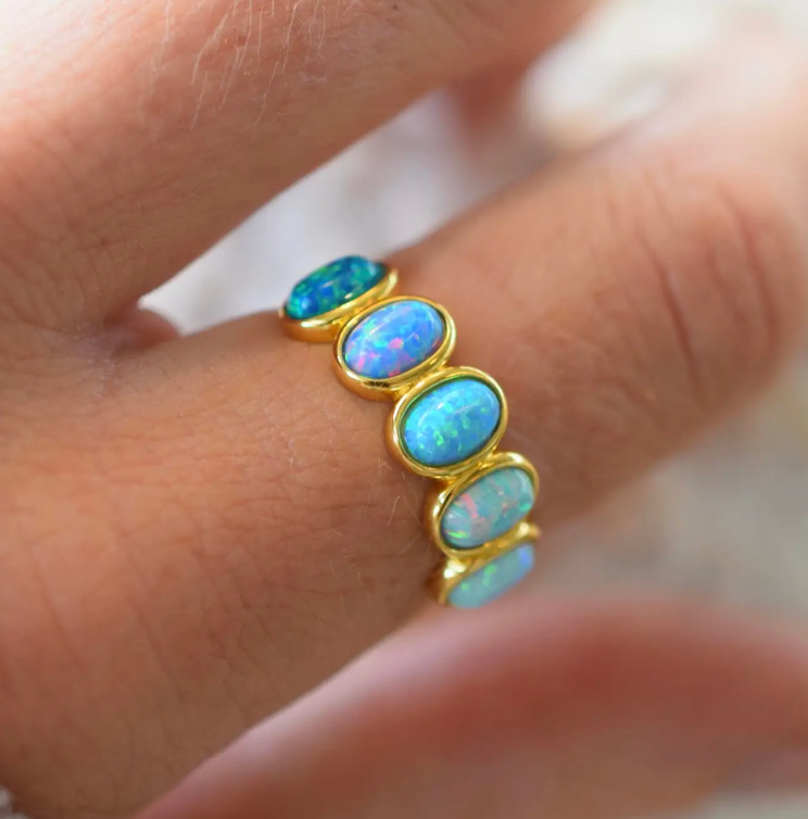 Blue Opal Ombre Candy Ring - Heart of the Home Inc