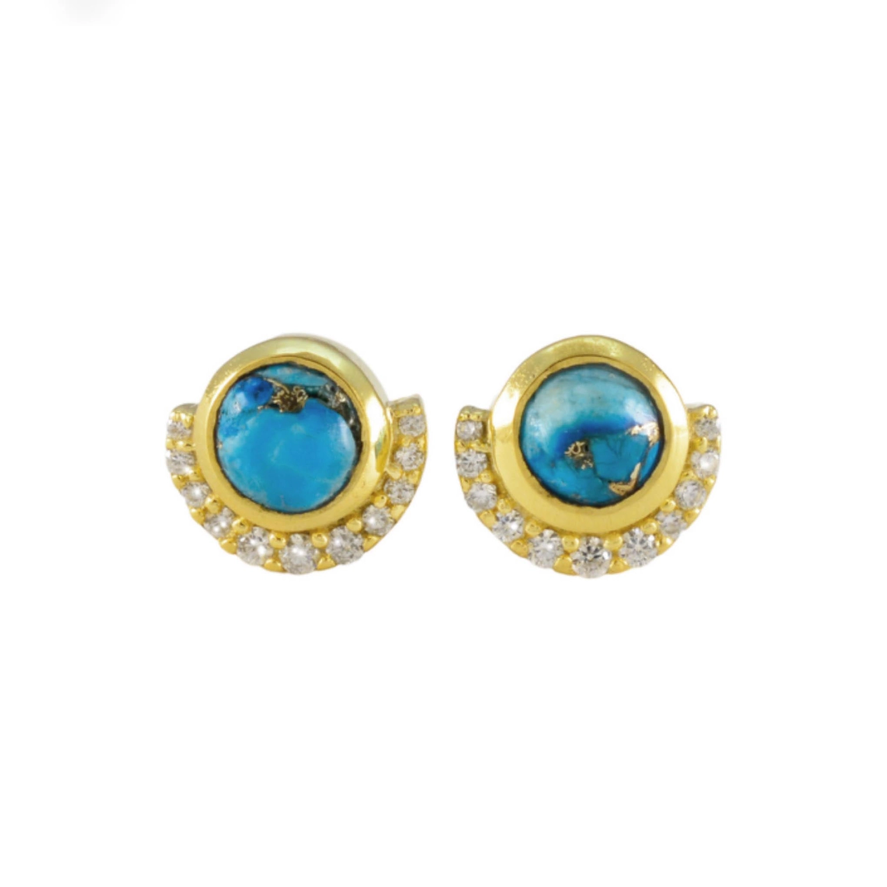 Copper Turquoise Eclipse Studs - Heart of the Home Inc