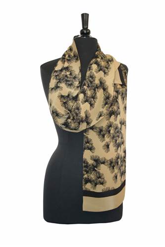 Sand Pine Silk Crepe Scarf - Heart of the Home LV