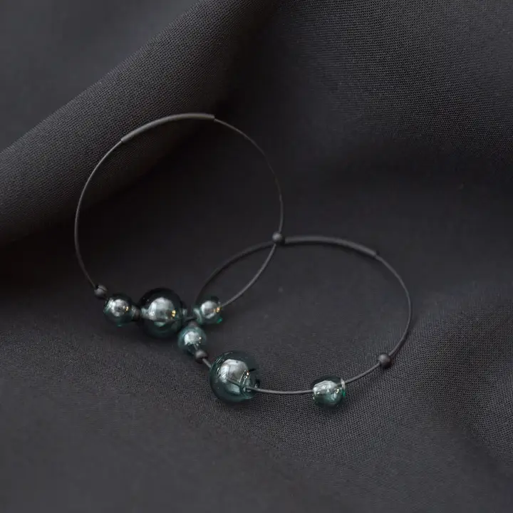 Aqua Eclipse Hoop Earrings - Heart of the Home LV