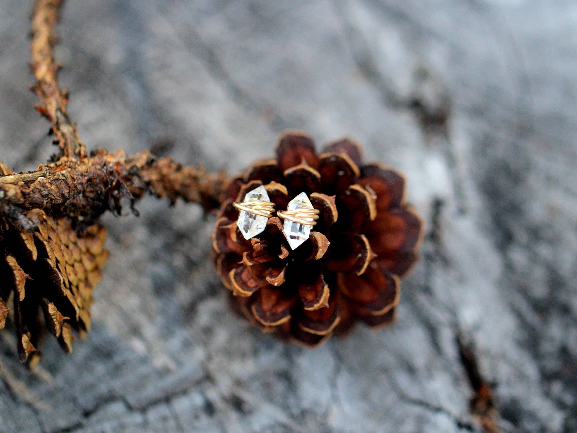 Herkimer Stud Earrings (Large)