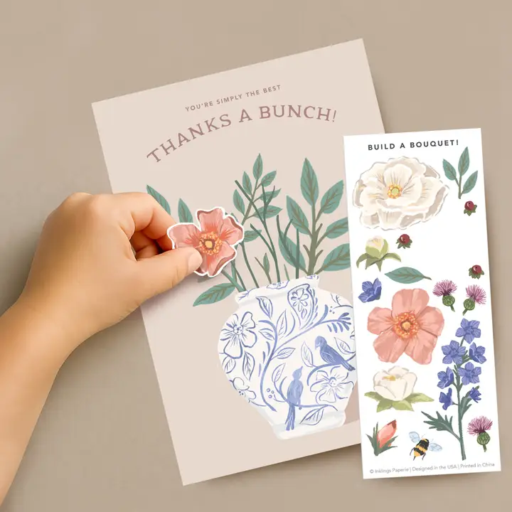 Thank You Bouquet Sticker Scene Card - Heart of the Home Inc