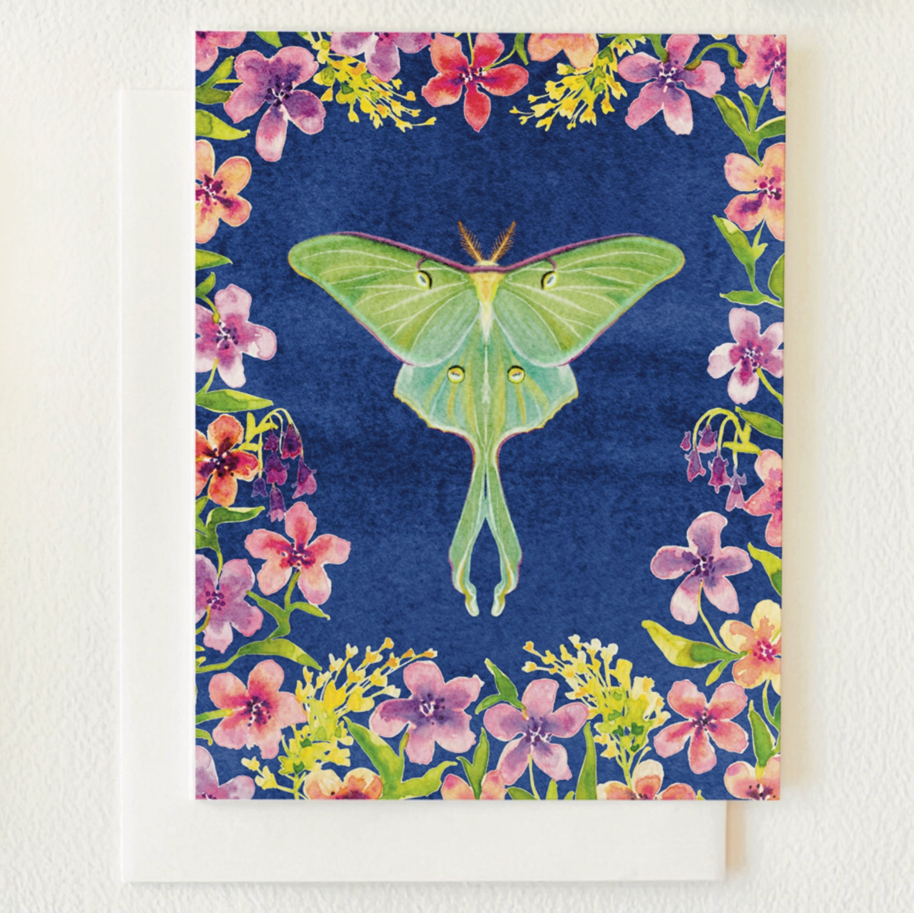 Luna Moth Garden Blank Card - Heart of the Home Inc