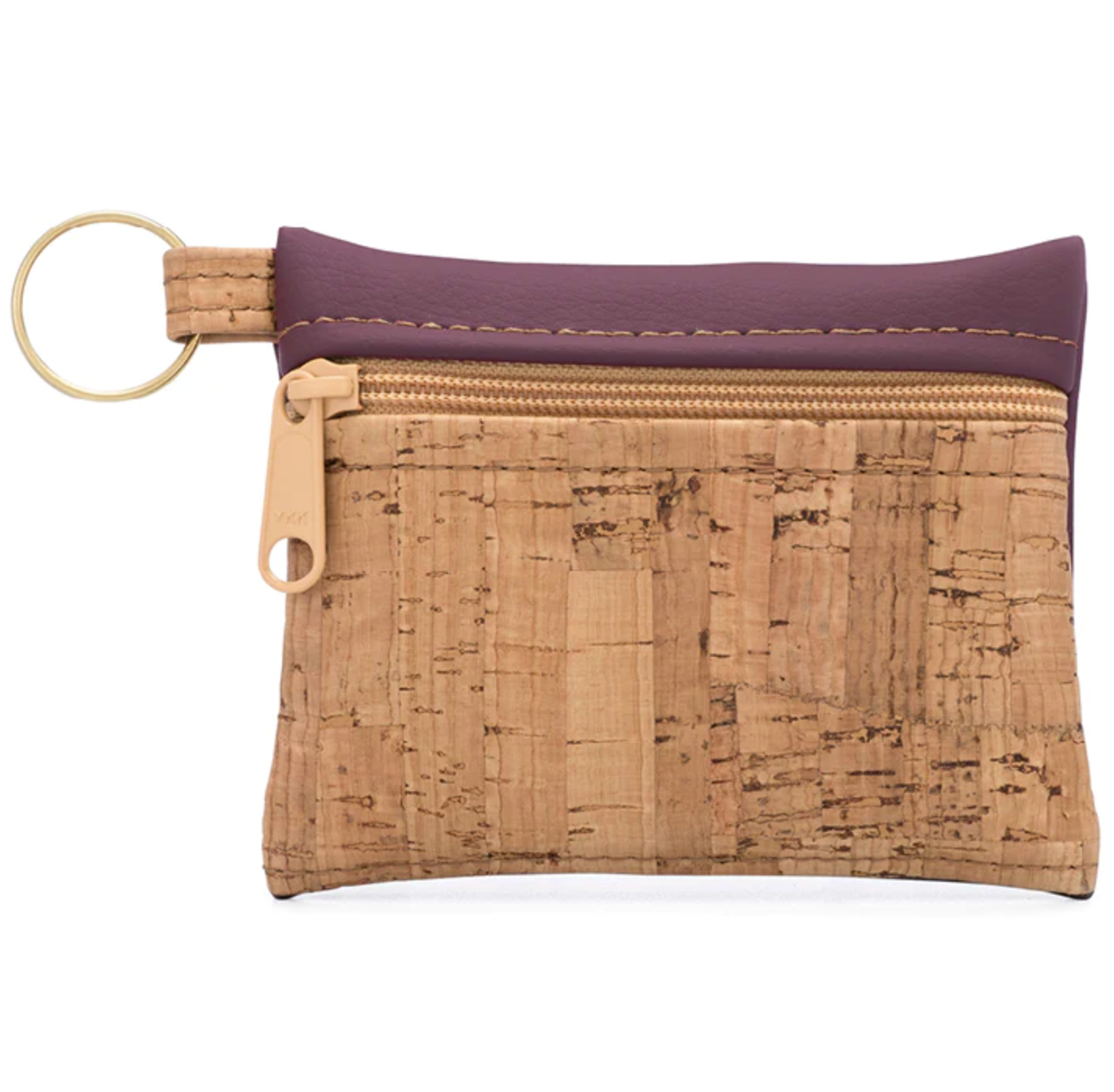 Cork And Faux Leather Key Chain Pouch - Heart of the Home LV