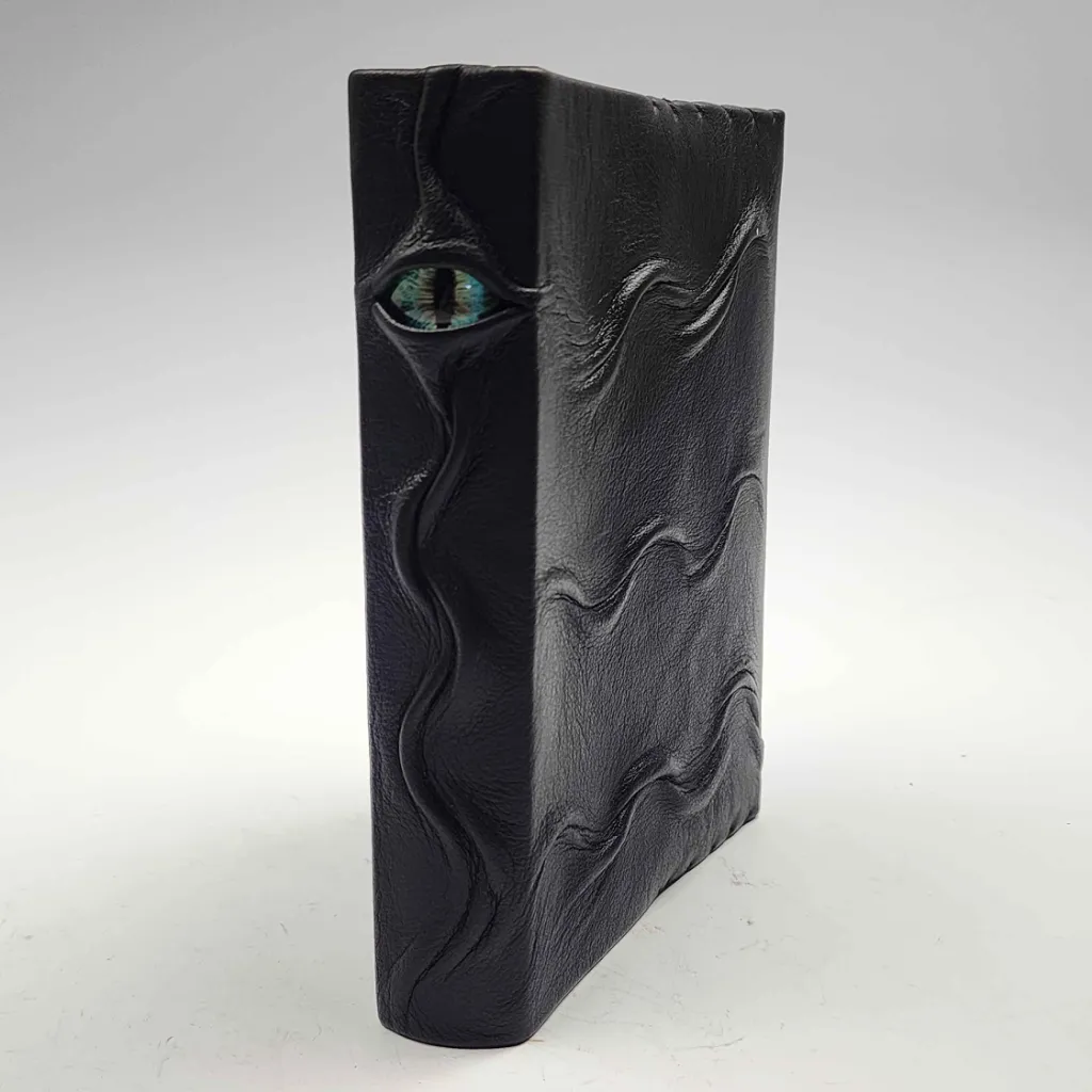 Small Sculpted Leather Journal with Spine Eye