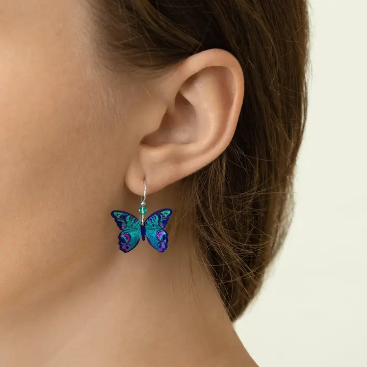 Mariposa Butterfly Earrings in Calypso Blue