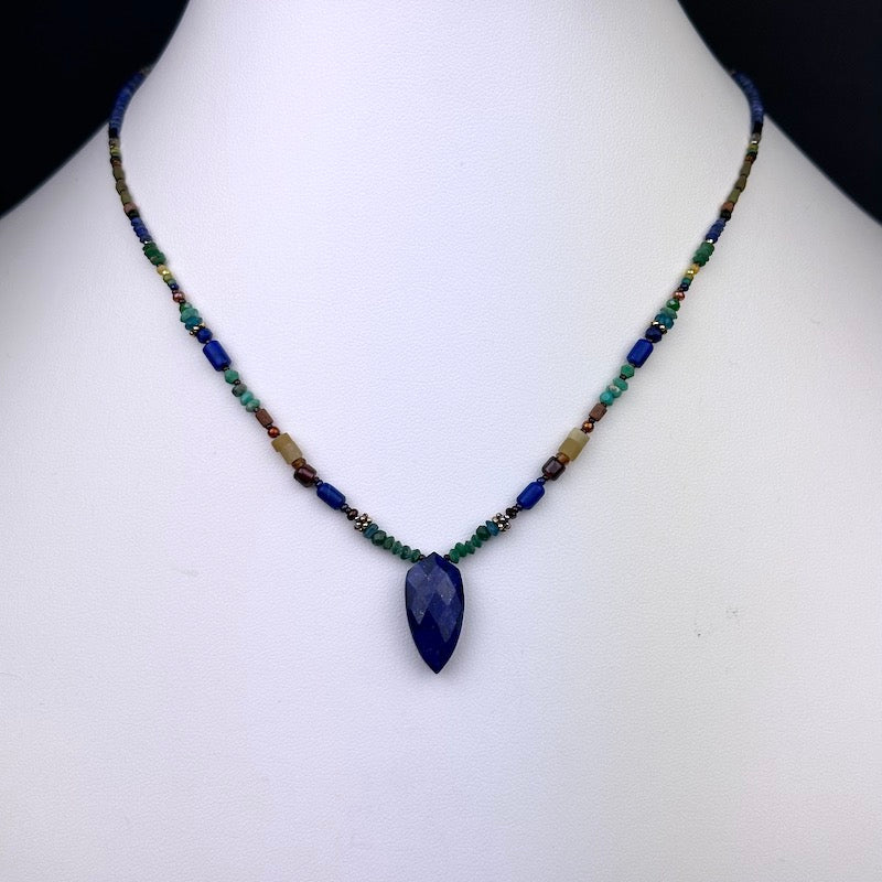 Lapis Point Pendant Necklace - Heart of the Home Inc