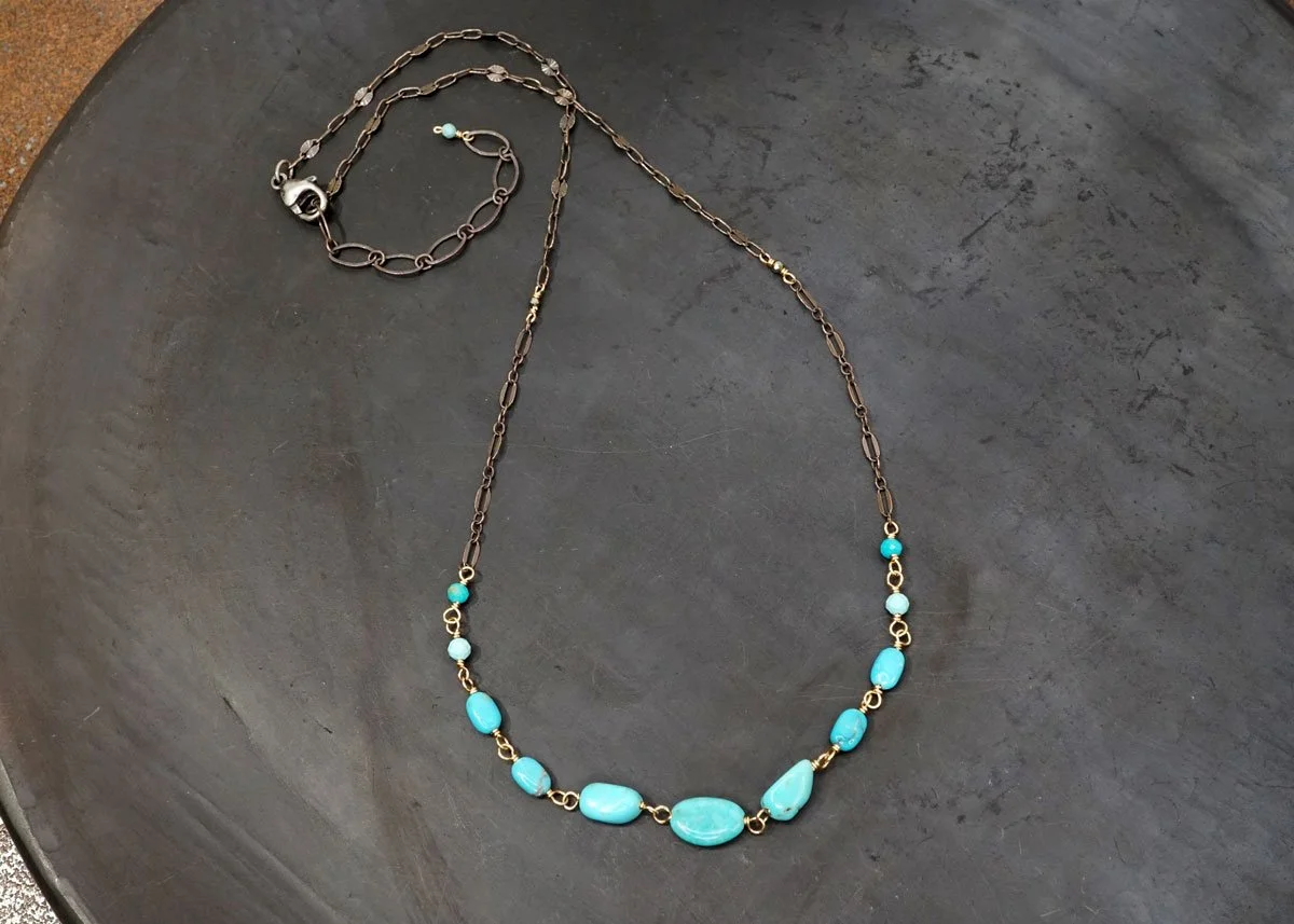 Graduated Turquoise Necklace - Heart of the Home Inc