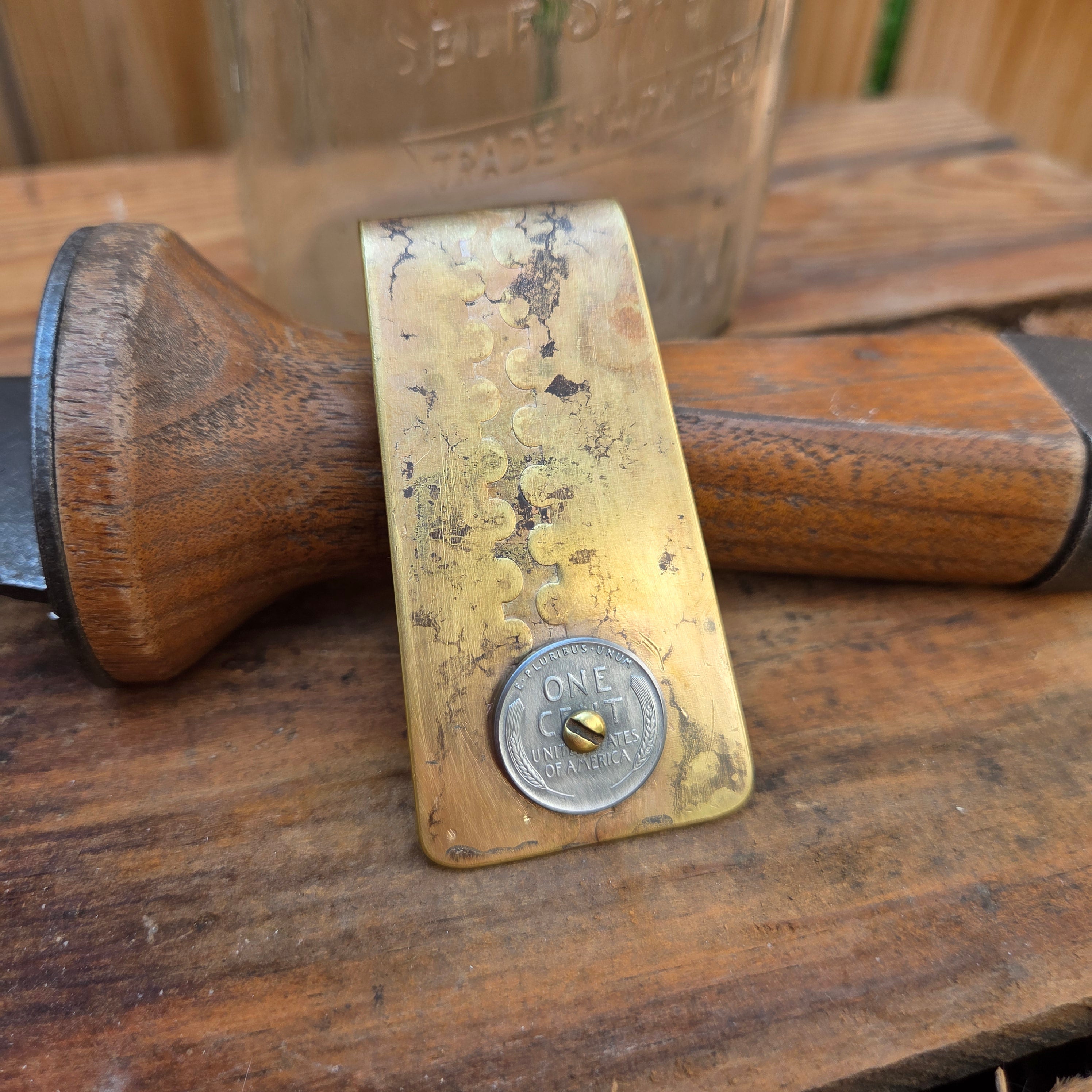 Steel 1943 Penny on Brass Moneyclip