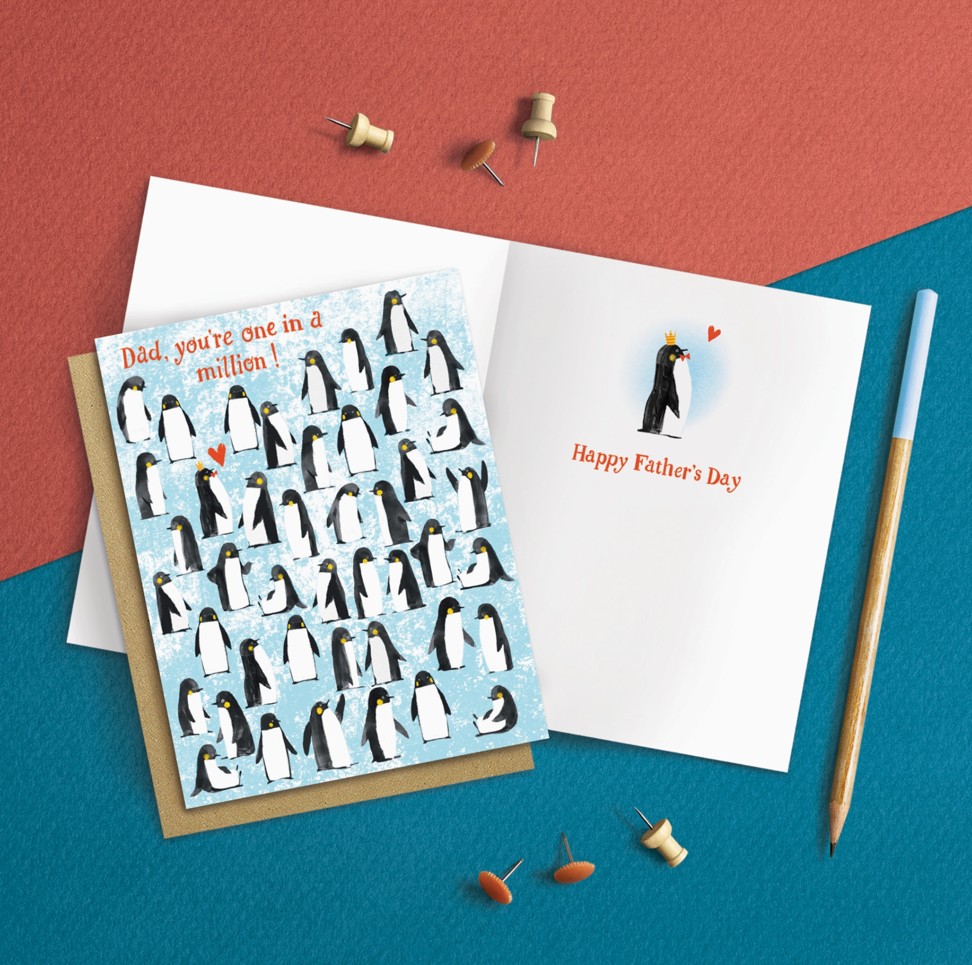 Penguin Dad Father's Day Card - Heart of the Home Inc