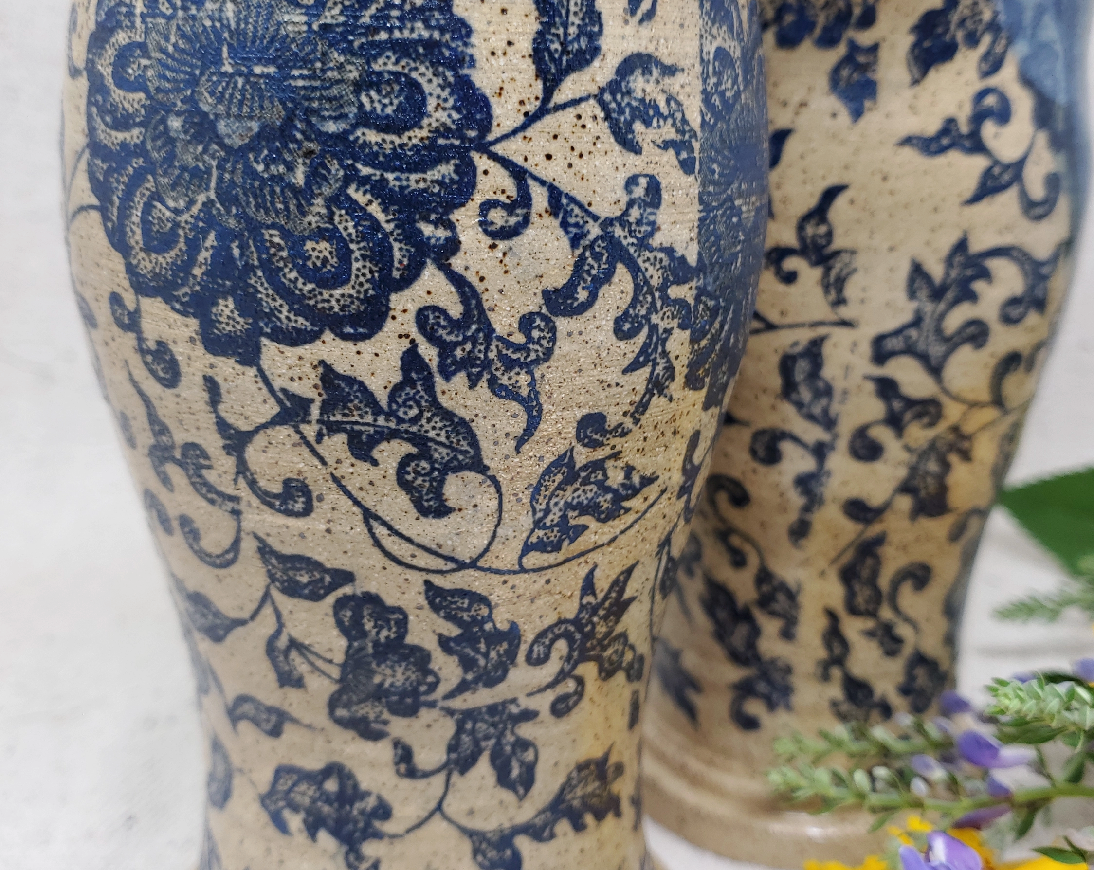 Vase in Rustic Blue Floral - Heart of the Home Inc