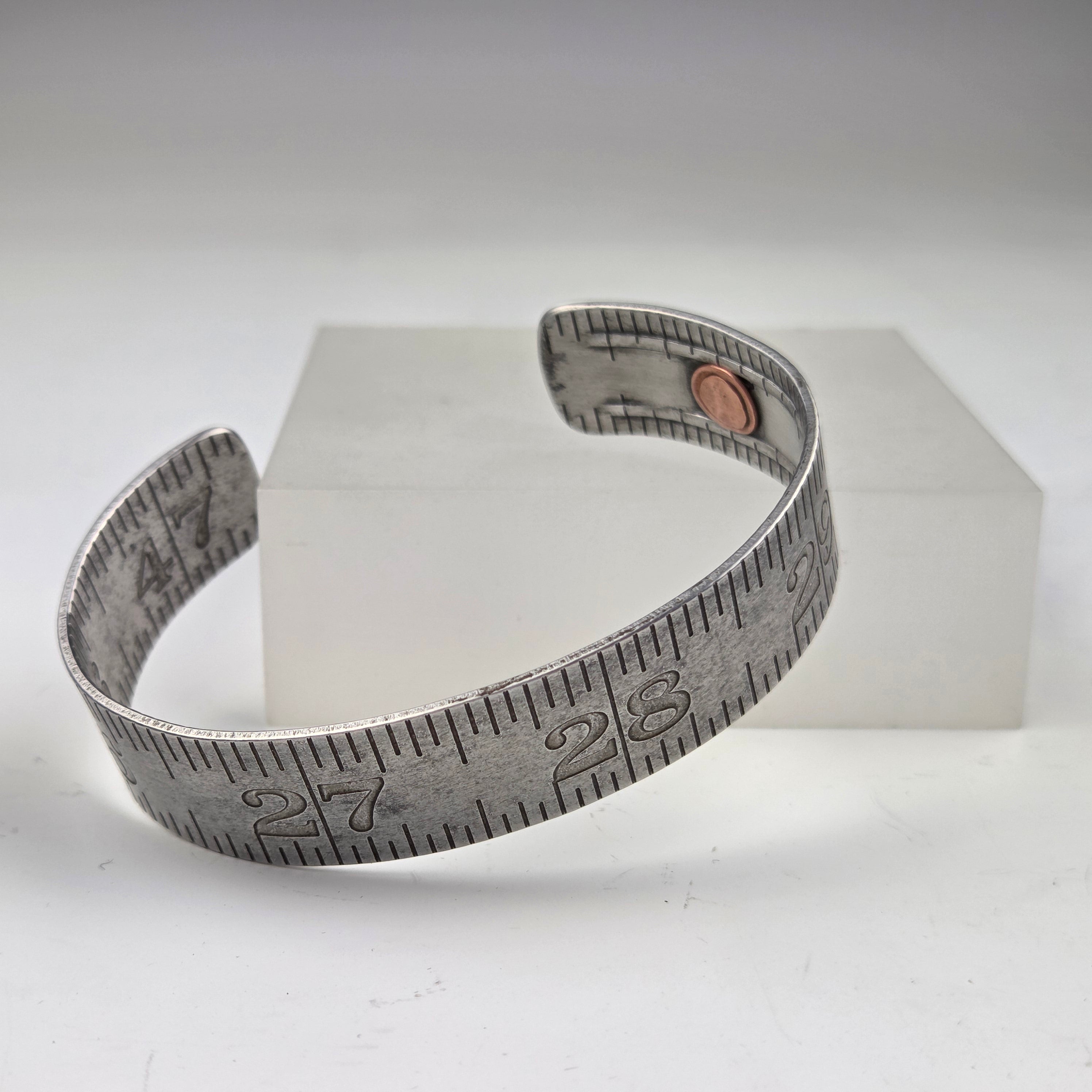 Reclaimed Ruler Cuff Bracelet - 25 to 29 - Heart of the Home Inc
