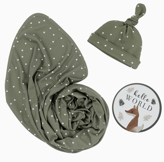 Hello World Gift Set - Olive Spots - Heart of the Home Inc