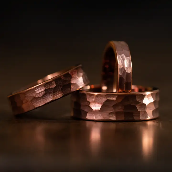 Hammered Coffee Brown Ring (6mm)