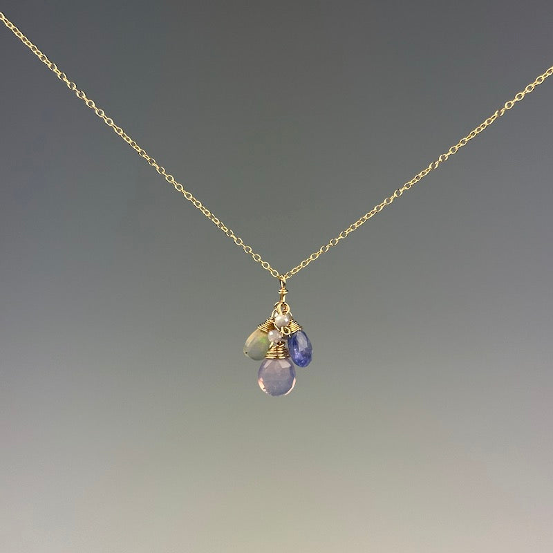 Cluster Pendant in Violet Gemstone Mix - Heart of the Home Inc