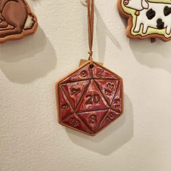 D20 Clay Ornament