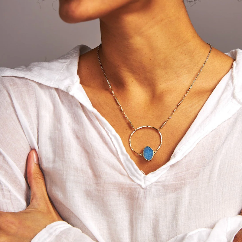 Lagoon Druzy Necklace - Heart of the Home Inc