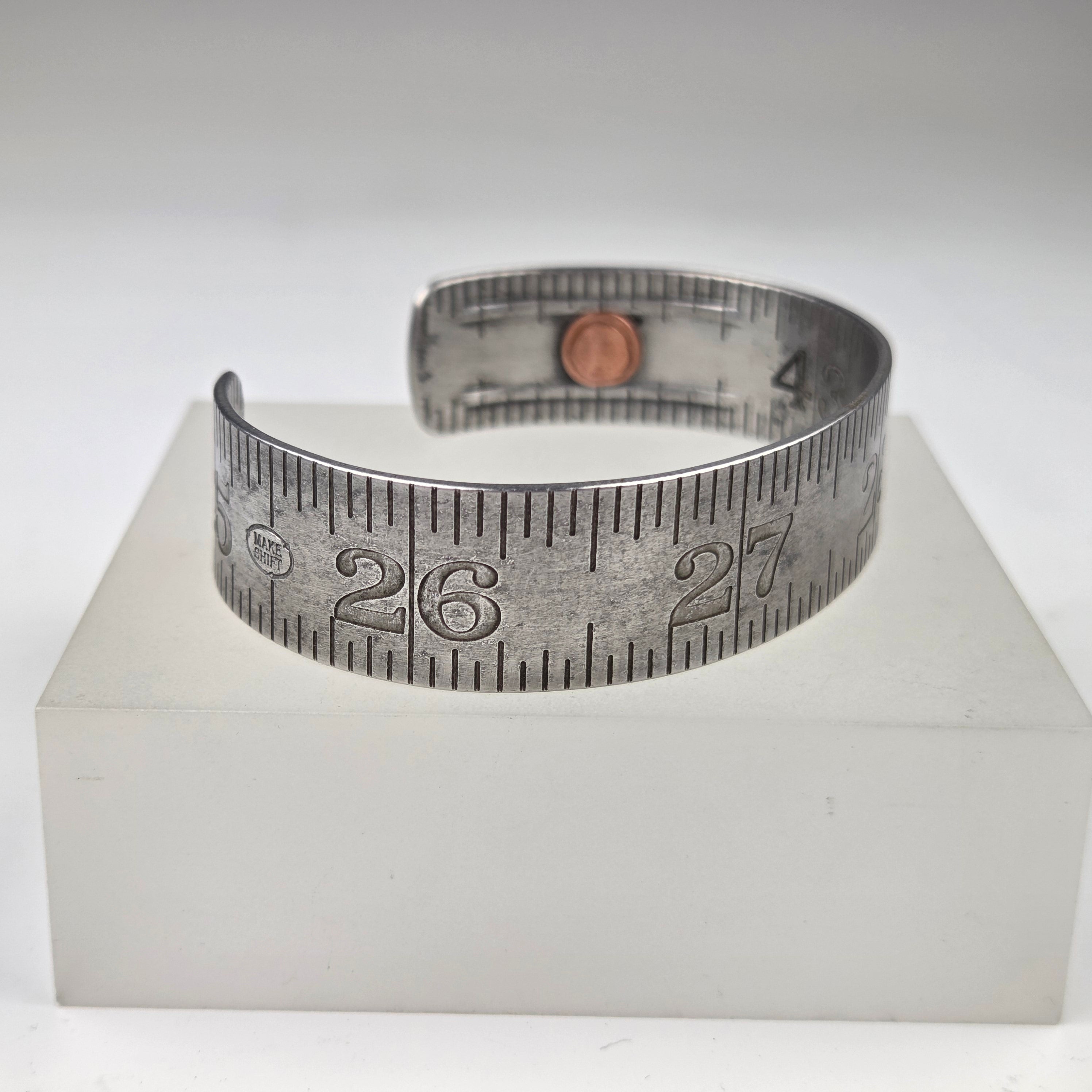 Reclaimed Ruler Cuff Bracelet - 25 to 29 - Heart of the Home Inc