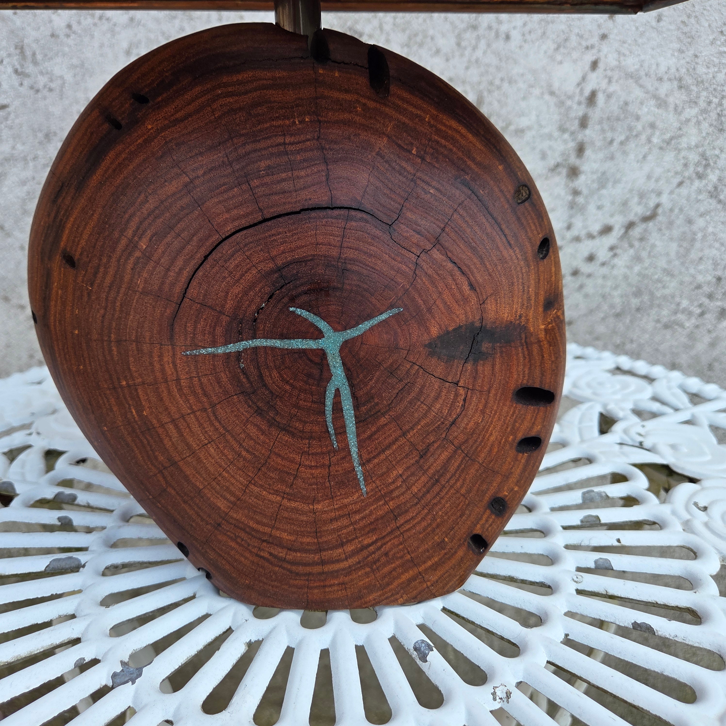 Mesquite & Turquoise Lamp with Sunburst Shade (SL-1 GW) - Heart of the Home Inc