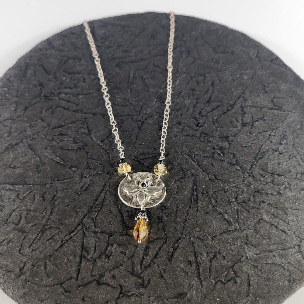 Silver Queen Bee Necklace - Heart of the Home Inc