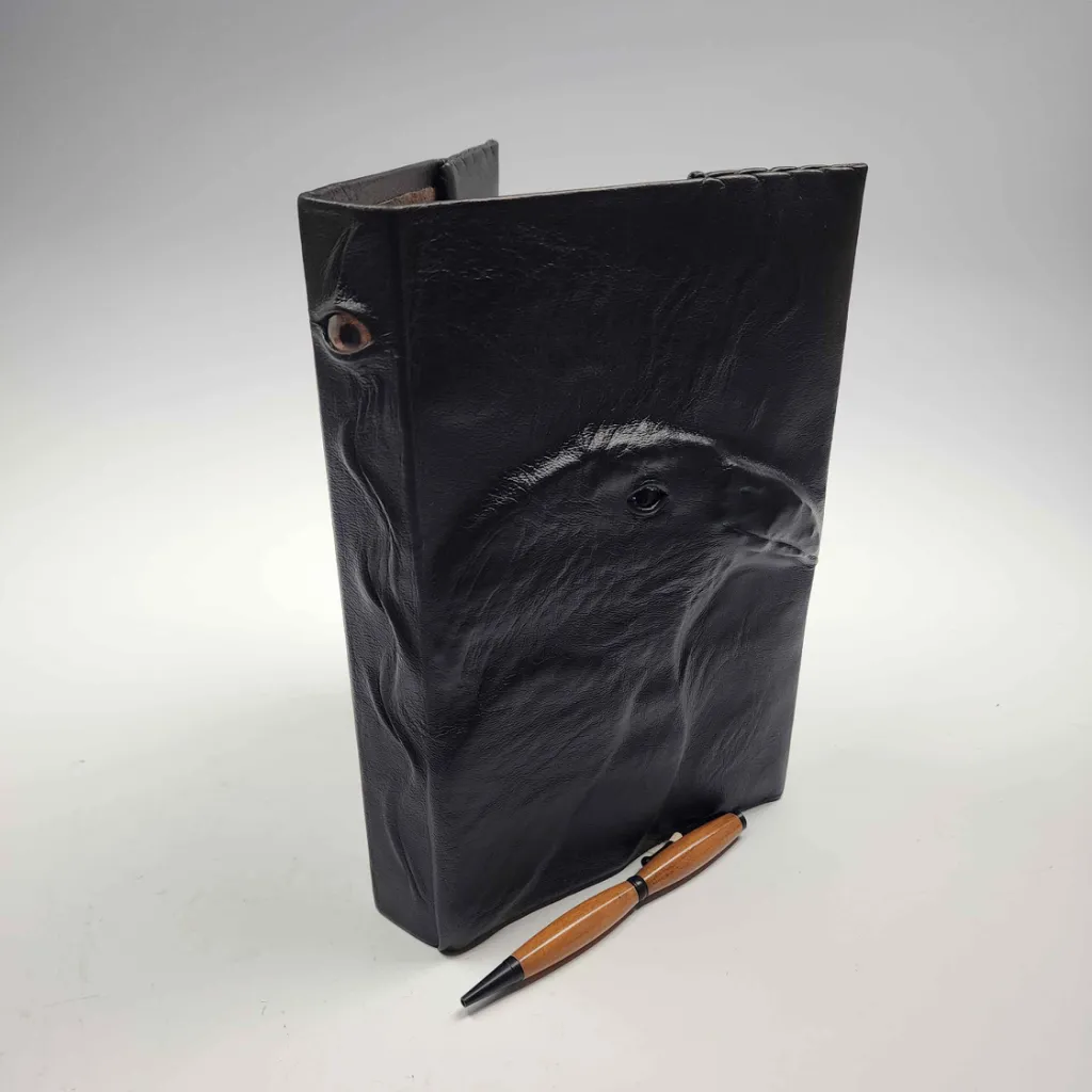 Raven Leather Journal with Eyes