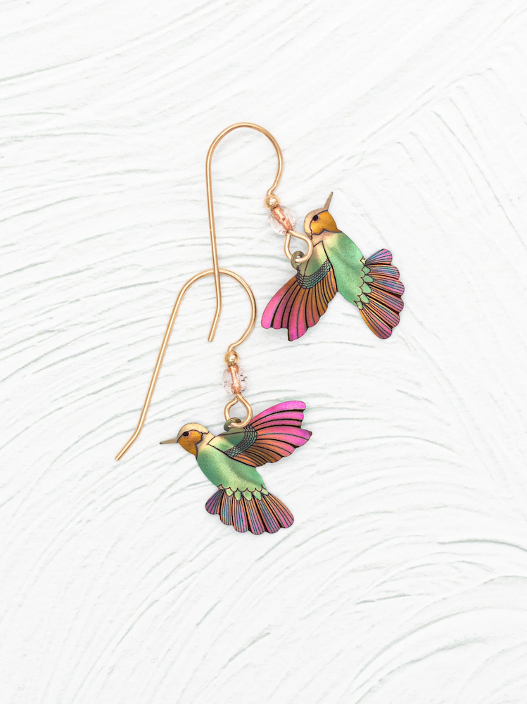 Picaflor Earrings in Living Coral - Heart of the Home Inc