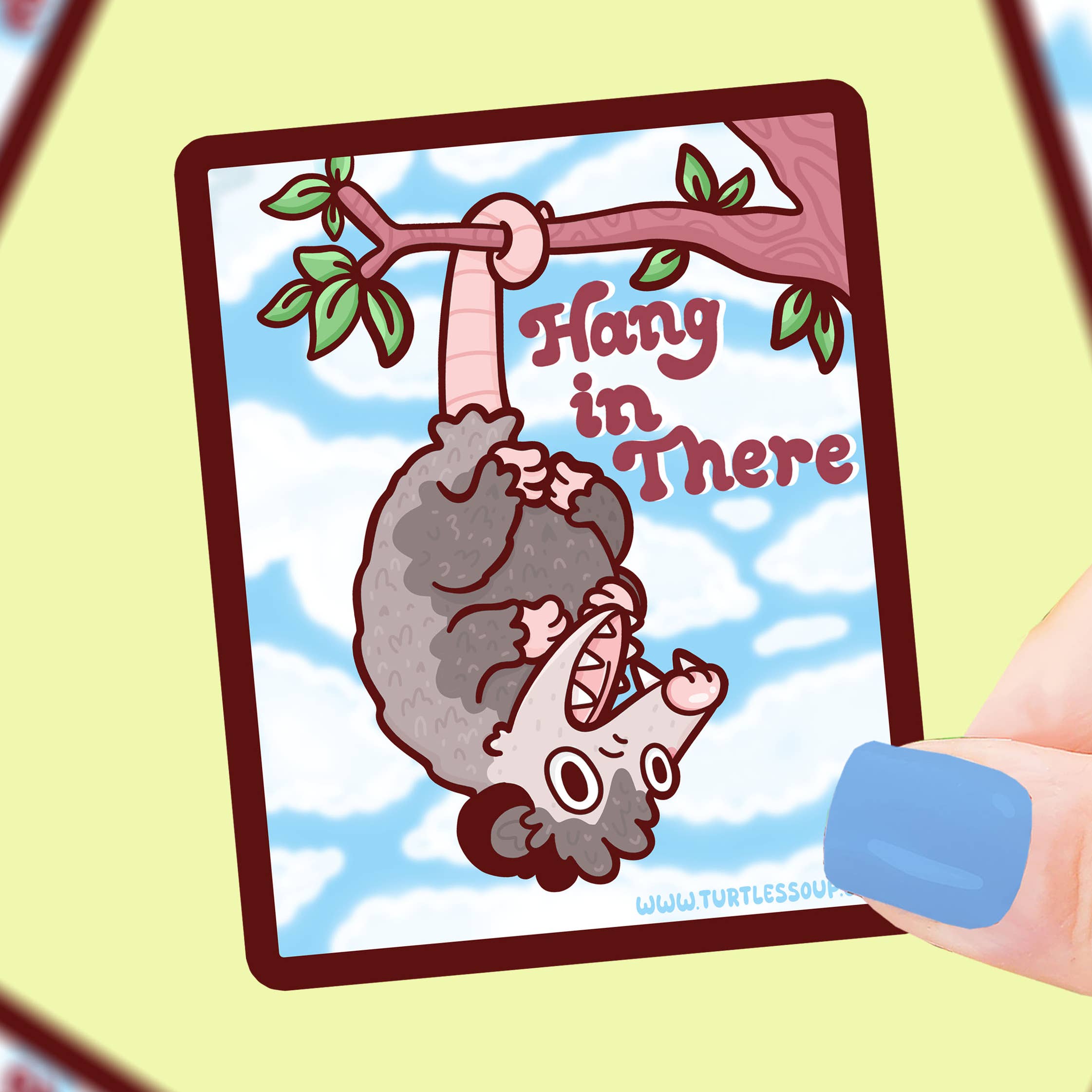 Hang in There Opossum Sticker
