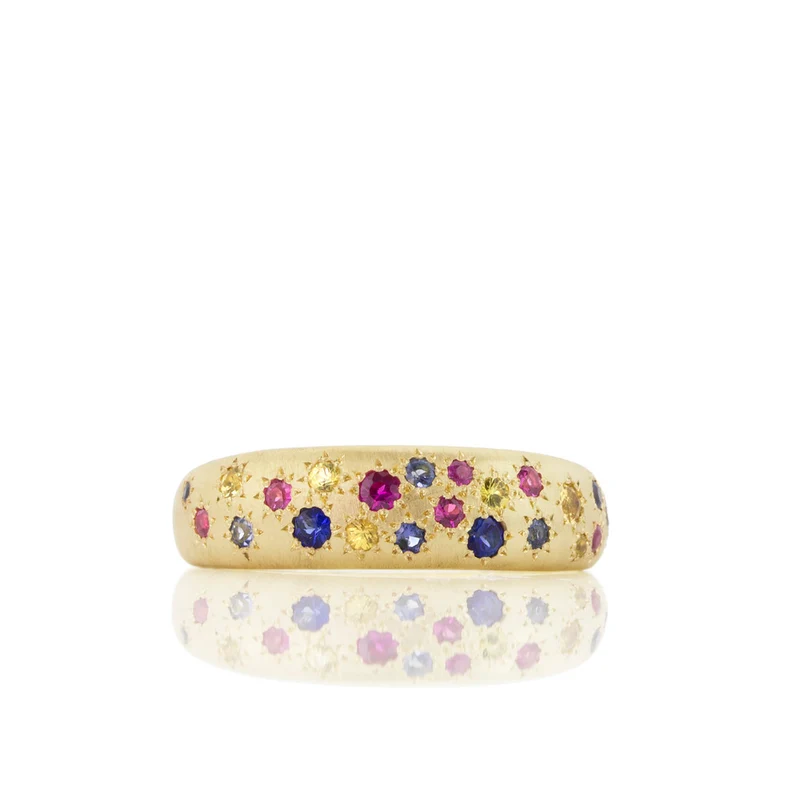 Tapered Multi Sapphire Band