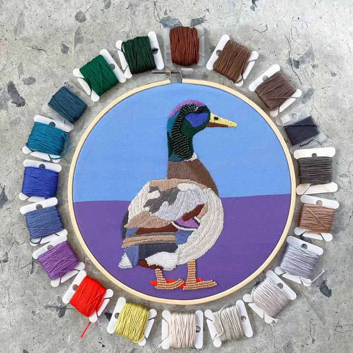 Mallard Duck Embroidery & Beadwork Kit