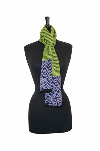 Lime Bamboo Pattern Silk Scarf - Heart of the Home LV