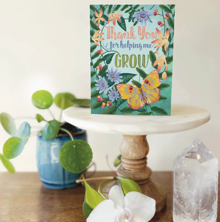 Thank You For Helping Me Grow Blank Card - Heart of the Home Inc