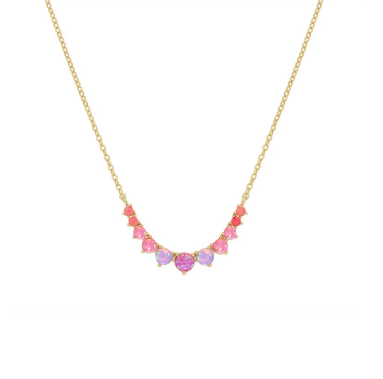 Pink Opal Ombre Cascade Necklace - Heart of the Home Inc
